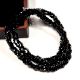 Black Spinel beaded Necklace Three layer gemstone necklace, 925 Sterling silver jewelry
